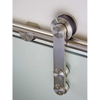 Modern stainless steel sliding shower/office door system hardware